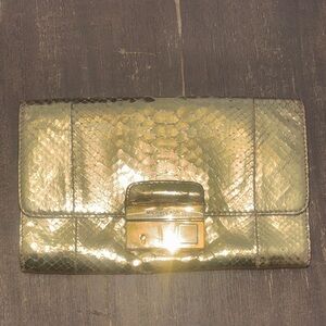 Michael Kors Gold Python Crossbody/Clutch